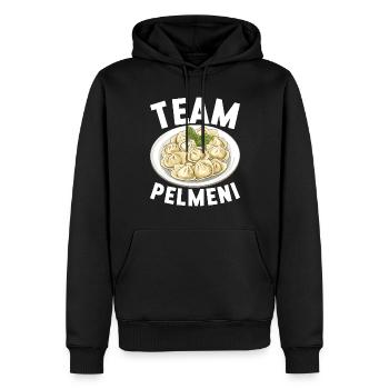 Pelmeni Cuisine russe - Sweat à capuche Premium bio Homme - noir - Devant - Nico (187cm)