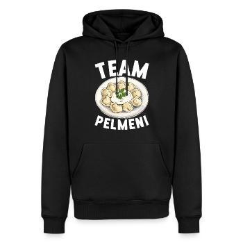 Pelmeni Cuisine russe - Sweat à capuche Premium bio Homme - noir - Devant - Nico (187cm)