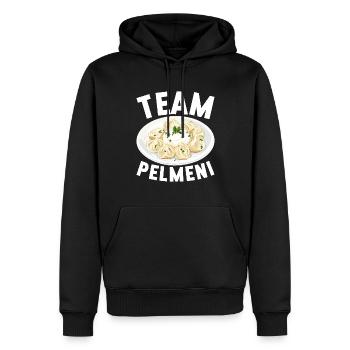 Pelmeni Cuisine russe - Sweat à capuche Premium bio Homme - noir - Devant - Nico (187cm)