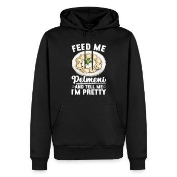 Pelmeni Russische Küche - Männer Premium Bio Hoodie - Schwarz - Vorne - Nico (187cm)