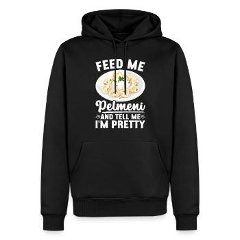 Pelmeni Cuisine russe - Sweat à capuche Premium bio Homme - noir - Devant - Nico (187cm)
