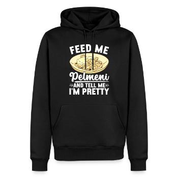 Pelmeni Russian Cuisine - Men’s Premium Organic Hoodie - black - Front - Nico (187cm)