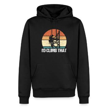 Industriekletterer Tower Climber Industrieklettern - Männer Premium Bio Hoodie - Schwarz - Vorne - Nico (187cm)