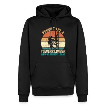 Industriekletterer Tower Climber Industrieklettern - Männer Premium Bio Hoodie - Schwarz - Vorne - Nico (187cm)