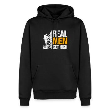 Industriekletterer Tower Climber Industrieklettern - Männer Premium Bio Hoodie - Schwarz - Vorne - Nico (187cm)