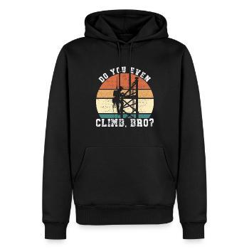 Industriekletterer Tower Climber Industrieklettern - Männer Premium Bio Hoodie - Schwarz - Vorne - Nico (187cm)