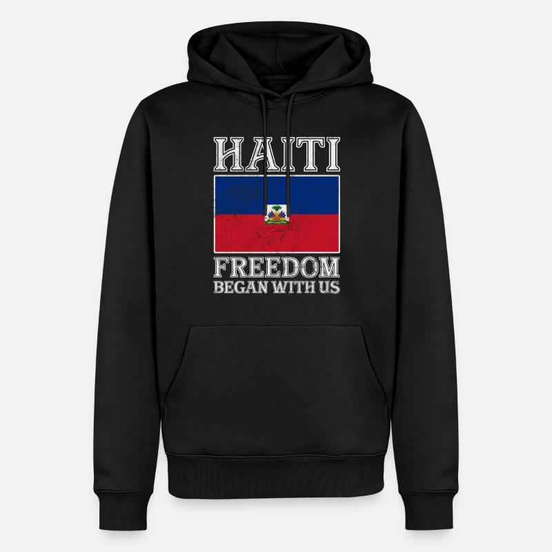 Haiti - Männer Premium Bio Hoodie - Schwarz