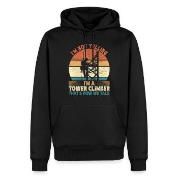 Industriekletterer Tower Climber Industrieklettern - Männer Premium Bio Hoodie - Schwarz - Vorne - Nico (187cm)