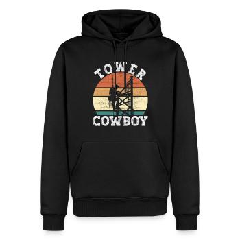 Industriekletterer Tower Climber Industrieklettern - Männer Premium Bio Hoodie - Schwarz - Vorne - Nico (187cm)