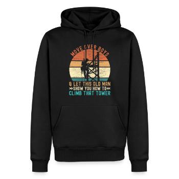 Industriekletterer Tower Climber Industrieklettern - Männer Premium Bio Hoodie - Schwarz - Vorne - Nico (187cm)