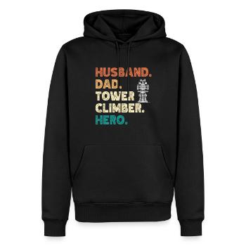 Industrial Climbers Tower Climbers Industrial Climbing - Men’s Premium Organic Hoodie - black - Front - Nico (187cm)
