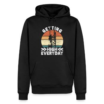 Industriekletterer Tower Climber Industrieklettern - Männer Premium Bio Hoodie - Schwarz - Vorne - Nico (187cm)