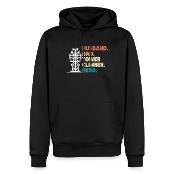 Industrial Climbers Tower Climbers Industrial Climbing - Men’s Premium Organic Hoodie - black - Front - Nico (187cm)
