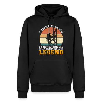 Industriekletterer Tower Climber Industrieklettern - Männer Premium Bio Hoodie - Schwarz - Vorne - Nico (187cm)