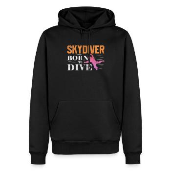 Skydive - Männer Premium Bio Hoodie - Schwarz - Vorne - Nico (187cm)