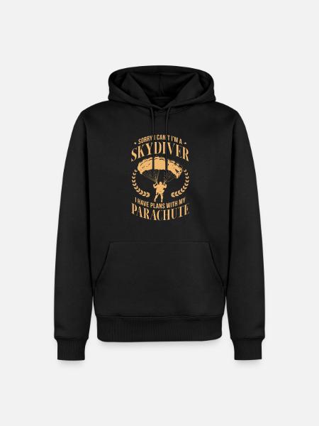 Skydive Skydiver Skydiving Parachute Gift - Men’s Premium Organic Hoodie - black