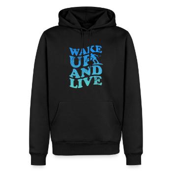 Wakeboard - Sweat à capuche Premium bio Homme - noir - Devant - Nico (187cm)