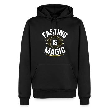 Intervallfasten Intermittierendes Fasten - Männer Premium Bio Hoodie - Schwarz - Vorne - Nico (187cm)