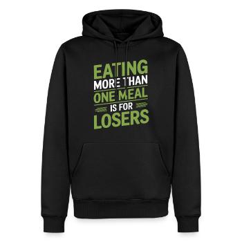 Intervallfasten Intermittierendes Fasten - Männer Premium Bio Hoodie - Schwarz - Vorne - Nico (187cm)