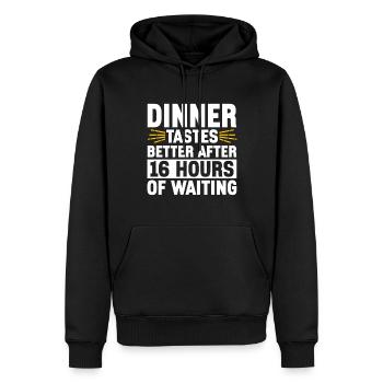 Intervallfasten Intermittierendes Fasten - Männer Premium Bio Hoodie - Schwarz - Vorne - Nico (187cm)