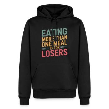 Intervallfasten Intermittierendes Fasten - Männer Premium Bio Hoodie - Schwarz - Vorne - Nico (187cm)