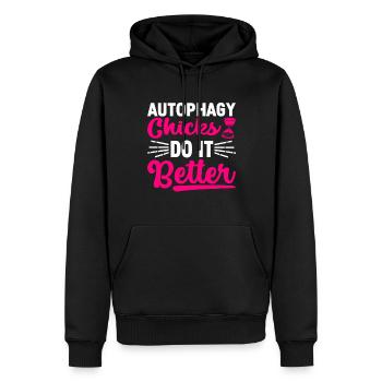 Intervallfasten Intermittierendes Fasten - Männer Premium Bio Hoodie - Schwarz - Vorne - Nico (187cm)