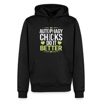Intervallfasten Intermittierendes Fasten - Männer Premium Bio Hoodie - Schwarz - Vorne - Nico (187cm)