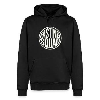 Intervallfasten Intermittierendes Fasten - Männer Premium Bio Hoodie - Schwarz - Vorne - Nico (187cm)