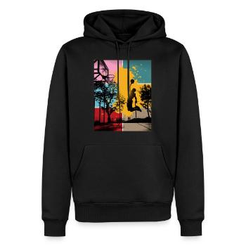Basketball Basketballer Spieler Fan Vintage Retro - Männer Premium Bio Hoodie - Schwarz - Vorne - Nico (187cm)