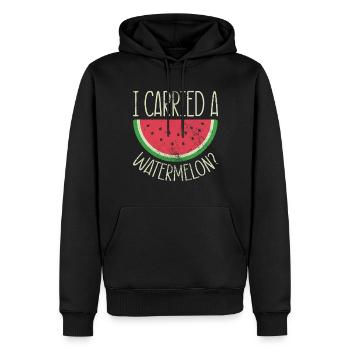Pastèque - Sweat à capuche Premium bio Homme - noir - Devant - Nico (187cm)