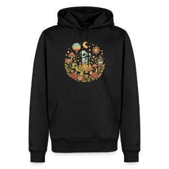 Étranger - Sweat à capuche Premium bio Homme - noir - Devant - Nico (187cm)