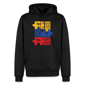 Journée de sensibilisation à l’autisme Cadeau autiste - Sweat à capuche Premium bio Homme - noir - Devant - Nico (187cm)