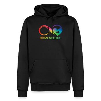 Journée de sensibilisation à l’autisme Cadeau autiste - Sweat à capuche Premium bio Homme - noir - Devant - Nico (187cm)
