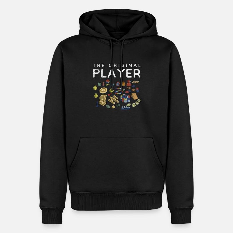 Jeu - Sweat à capuche Premium bio Homme - noir