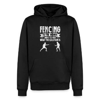 Fechten - Männer Premium Bio Hoodie - Schwarz - Vorne - Nico (187cm)