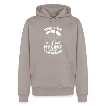 Skydive Skydiver Skydiving Fallschirm Geschenk - Männer Premium Bio Hoodie - Taupe - Vorne - Nico (187cm)