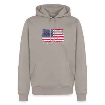 Skydive - Sweat à capuche Premium bio Homme - taupe - Devant - Nico (187cm)