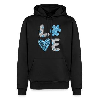 Journée de sensibilisation à l’autisme Cadeau autiste - Sweat à capuche Premium bio Homme - noir - Devant - Nico (187cm)