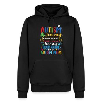 Autisme - Sweat à capuche Premium bio Homme - noir - Devant - Nico (187cm)