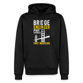 Ingénieur des ponts Construction de ponts - Sweat à capuche Premium bio Homme - noir - Devant - Nico (187cm)