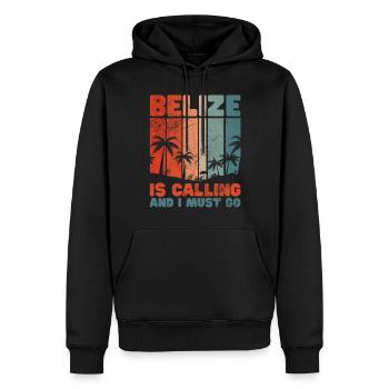 Belize - Männer Premium Bio Hoodie - Schwarz - Vorne - Nico (187cm)