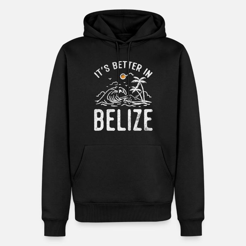 Belize - Männer Premium Bio Hoodie - Schwarz