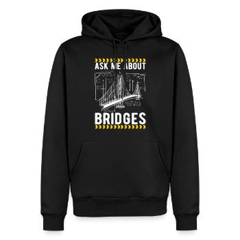 Ingénieur des ponts Construction de ponts - Sweat à capuche Premium bio Homme - noir - Devant - Nico (187cm)