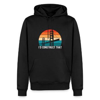 Ingénieur des ponts Construction de ponts - Sweat à capuche Premium bio Homme - noir - Devant - Nico (187cm)