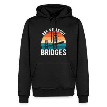 Ingénieur des ponts Construction de ponts - Sweat à capuche Premium bio Homme - noir - Devant - Nico (187cm)