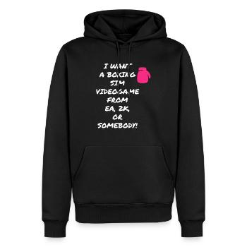 I Want A Boxing Videogame - Men’s Premium Organic Hoodie - black - Front - Nico (187cm)