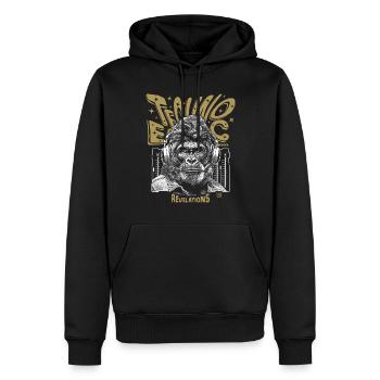 Affe Shirt: Techno-Vibes für Streetwear-Fans - Männer Premium Bio Hoodie - Schwarz - Vorne - Nico (187cm)