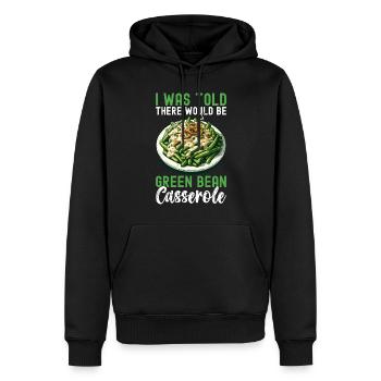 Casserole de haricots verts - Sweat à capuche Premium bio Homme - noir - Devant - Nico (187cm)