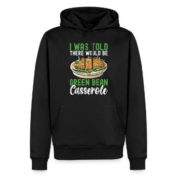 Casserole de haricots verts - Sweat à capuche Premium bio Homme - noir - Devant - Nico (187cm)