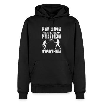 Fechten - Männer Premium Bio Hoodie - Schwarz - Vorne - Nico (187cm)